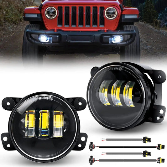 Fog Light Assembly 2007 2008 2009 2010 2011 2012 2013 2014 2015 2016 2017 2018 Jeep Wrangler JK Unlimited JKU White Fog Light Assembly