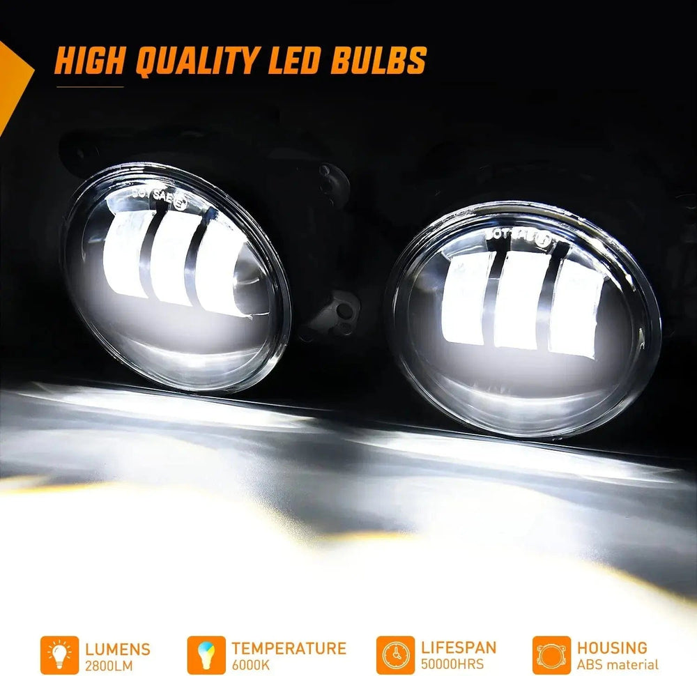 Fog Light Assembly 2007 2008 2009 2010 2011 2012 2013 2014 2015 2016 2017 2018 Jeep Wrangler JK Unlimited JKU White Fog Light Assembly