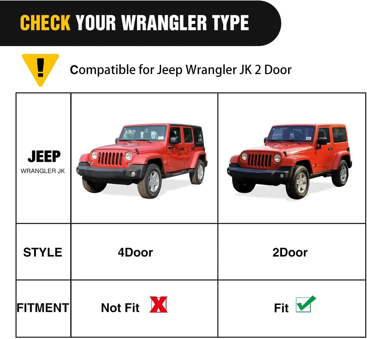 2007 2008 2009 2010 2011 2012 2013 2014 2015 2016 2017 2018 Jeep Wrangler JK & Unlimited 2 Door Running Boards Upgraded Dual Girder System Side Step Slip-Proof Textured Black Heavy Duty Truck Nerf Bars (No 4 DR & No JL)