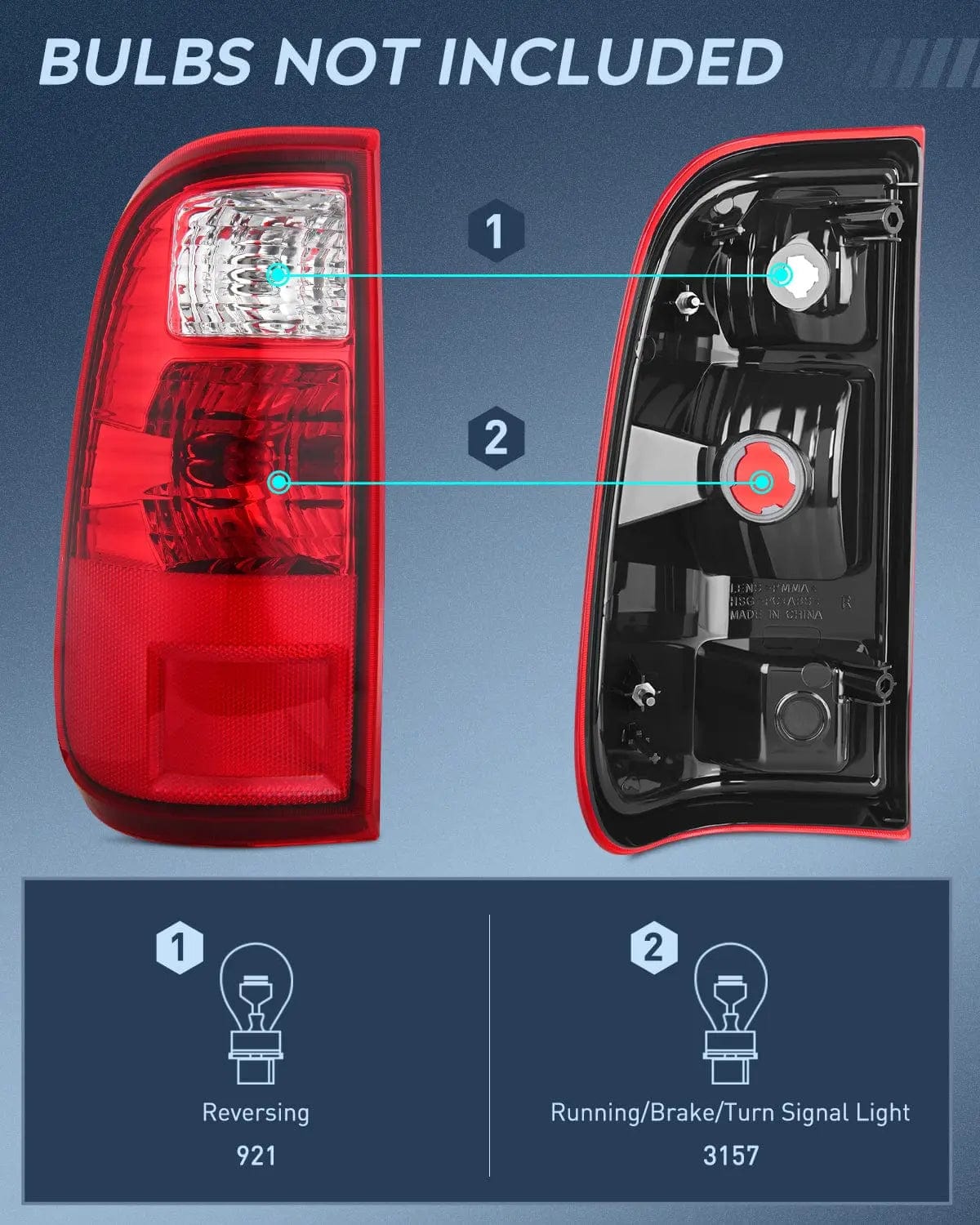 Taillight Assembly 2008 2009 2010 2011 2012 2013 2014 2015 2016 Ford F250 F350 F450 Super Duty Taillight Assembly Rear Lamp Replacement OE Style Driver Passenger Side
