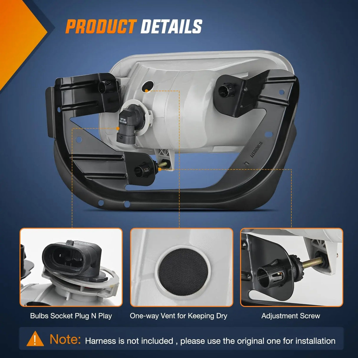 2009-2012 Dodge Ram 1500 2010-2018 Dodge Ram 2500 3500 Fog Light Assembly Clear Lens Nilight