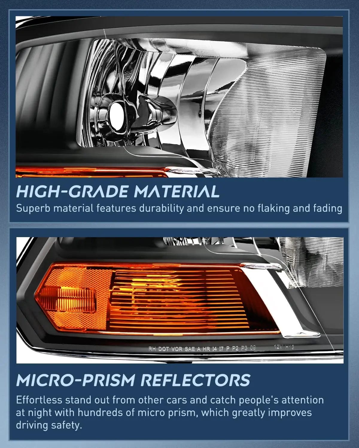 Headlight Assembly 2009 2010 2011 2012 Dodge Ram 1500 2500 3500 Headlights Assembly Dual Beam Black Case