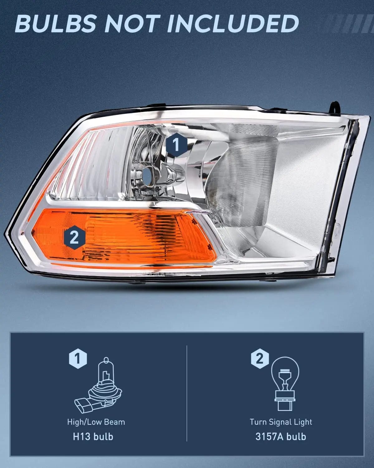 Headlight Assembly 2009 2010 2011 2012 Dodge Ram 1500 2500 3500 Headlights Assembly Dual Beam Clear Case