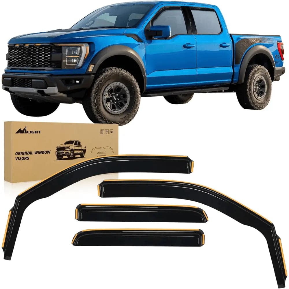 Rain Guards 2009 2010 2011 2012 2013 2014 Ford F150 SuperCrew SVT Raptor SuperCrew Rain Guards Acrylic 4Pcs