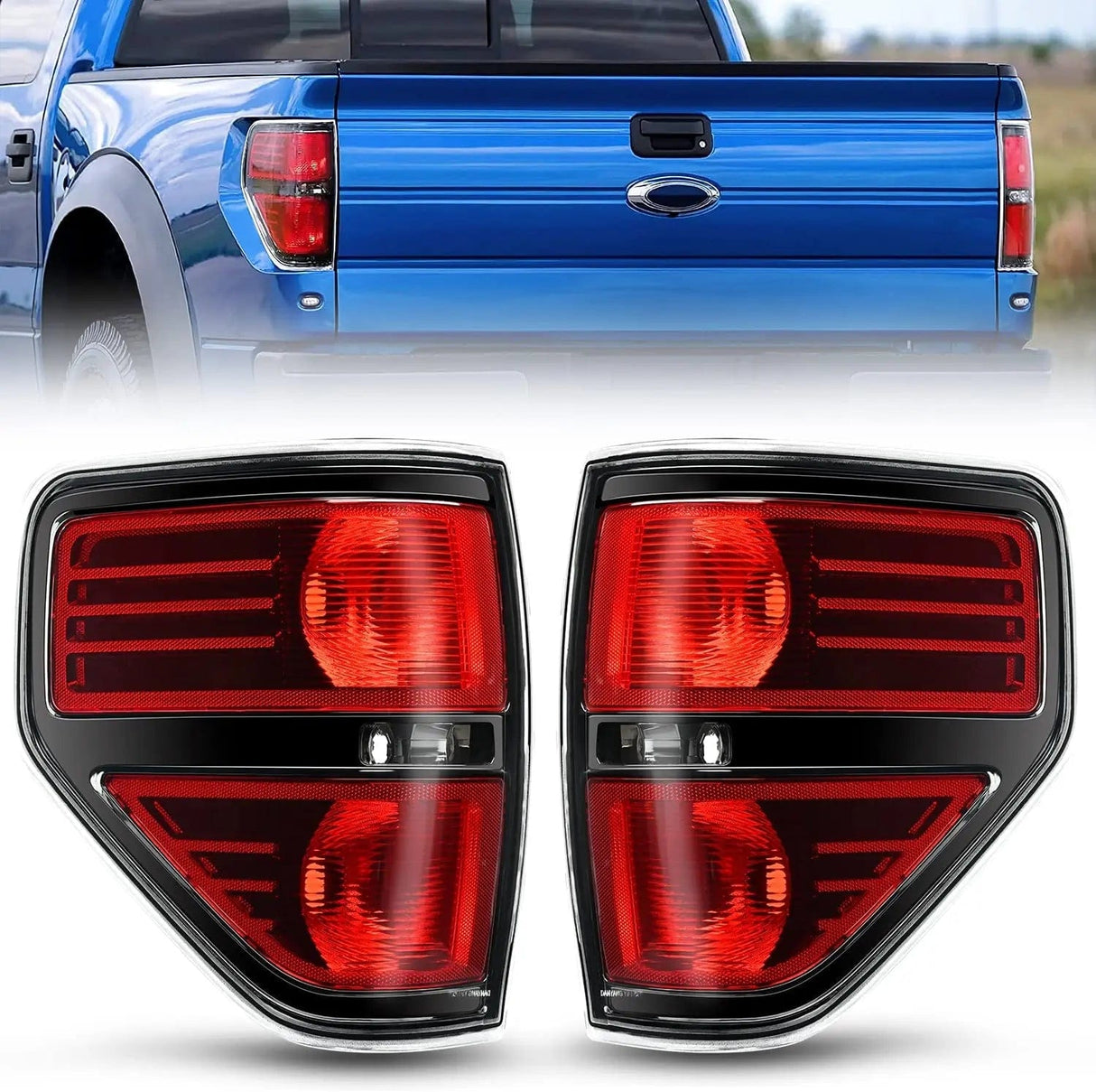 Taillight Assembly 2009 2010 2011 2012 2013 2014 Ford F150 Tail light Assembly Rear Lamp Replacement OE Style Red Housing Driver Passenger Side