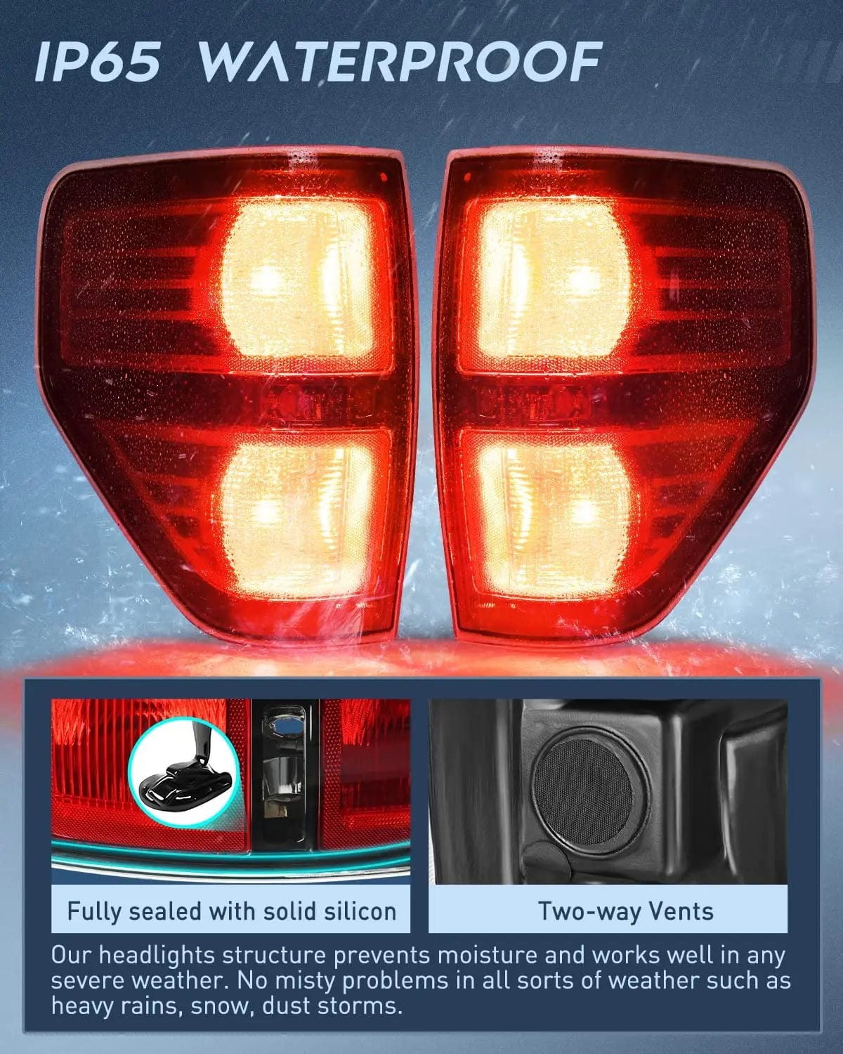 Taillight Assembly 2009 2010 2011 2012 2013 2014 Ford F150 Tail light Assembly Rear Lamp Replacement OE Style Red Housing Driver Passenger Side