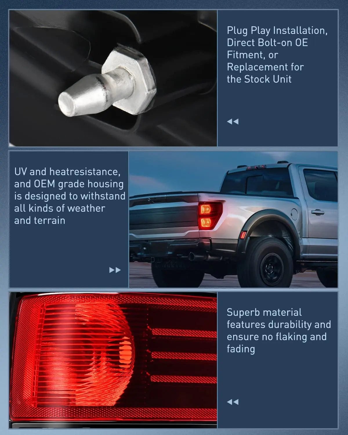 Taillight Assembly 2009 2010 2011 2012 2013 2014 Ford F150 Tail light Assembly Rear Lamp Replacement OE Style Red Housing Driver Passenger Side