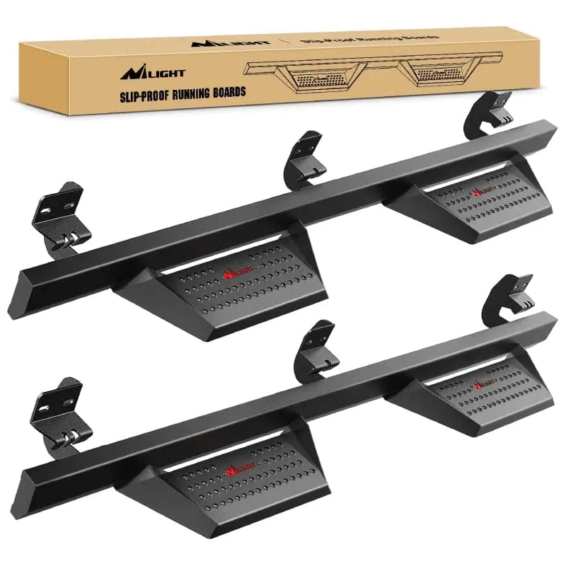 Running Board 2009-2018 Dodge Ram 1500 Crew Cab 2019-2023 1500 Classic 2010 2011 2012 2013 2014 2015 2016 2017 2018 2019 2021 2022 2500 3500 Running Boards 4 Inch Drop Side Steps Bolt-on Black Powder Coated Nerf Bars Running Boards