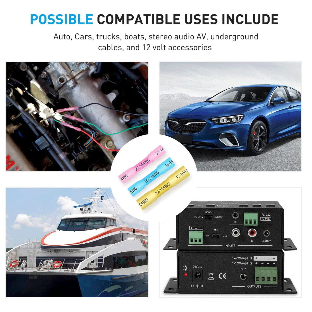 Accessories 200Pcs Heat Shrink Wire Connectors