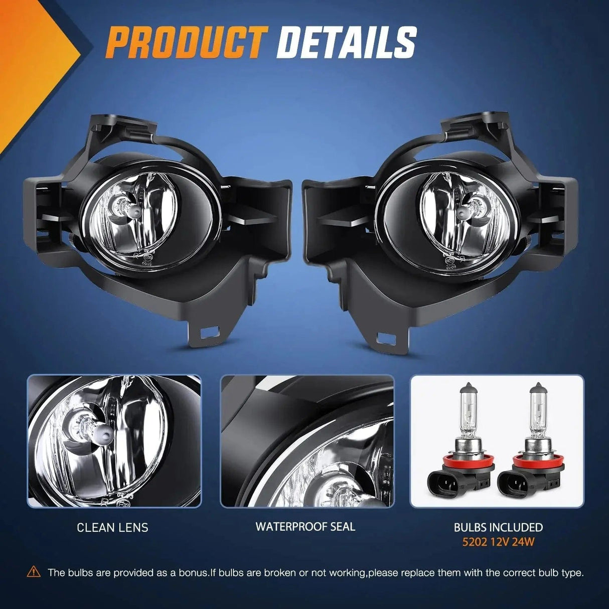 Fog Light Assembly 2010 2011 2012 Nissan Altima Fog Light Assembly Clear Lens