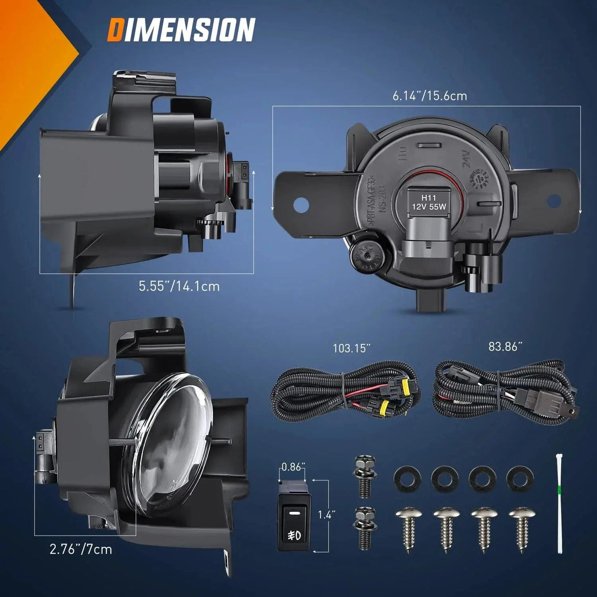 Fog Light Assembly 2010 2011 2012 Nissan Altima Fog Light Assembly Clear Lens