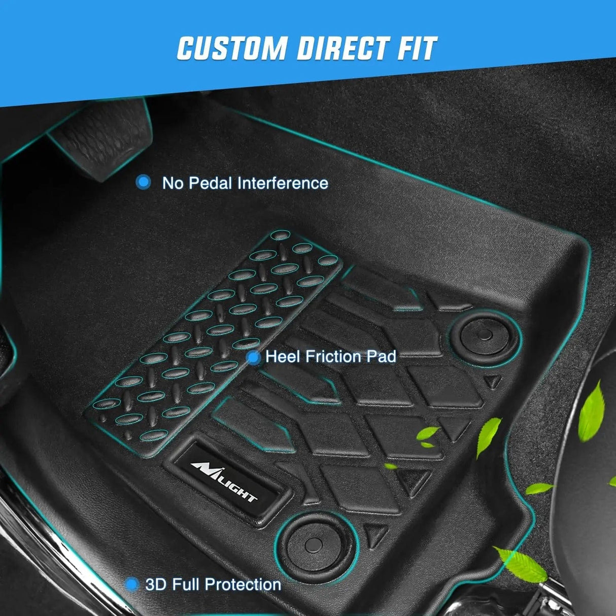 Floor Mat 2011 2012 2013 2014 2015 2016 2017 2018 2019 2020 2021 2022 2023 Dodge Charger RWD / 2011 2012 2013 2014 2015 2016 2017 2018 2019 2020 2021 2022 2023 Chrysler 300 RWD TPE Floor Mats