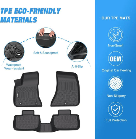 Floor Mat 2011 2012 2013 2014 2015 2016 2017 2018 2019 2020 2021 2022 2023 Dodge Charger RWD / 2011 2012 2013 2014 2015 2016 2017 2018 2019 2020 2021 2022 2023 Chrysler 300 RWD TPE Floor Mats