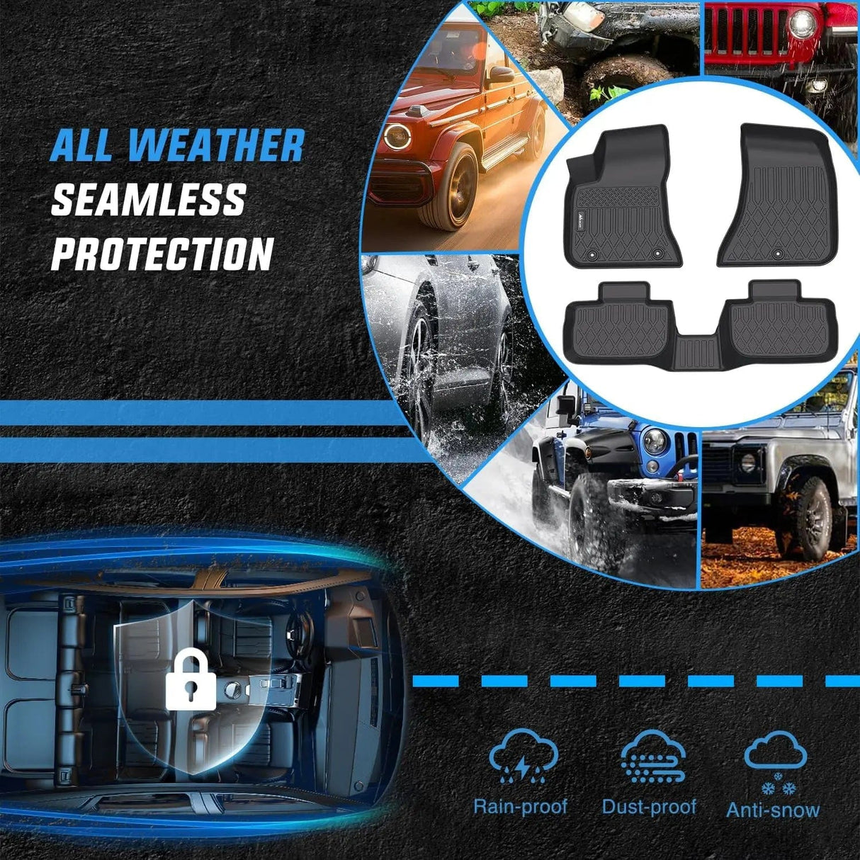 Floor Mat 2011 2012 2013 2014 2015 2016 2017 2018 2019 2020 2021 2022 2023 Dodge Charger RWD / 2011 2012 2013 2014 2015 2016 2017 2018 2019 2020 2021 2022 2023 Chrysler 300 RWD TPE Floor Mats