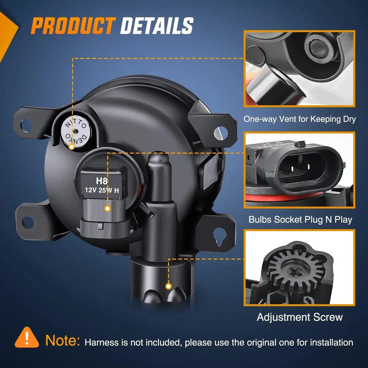 Fog Light Assembly 2013 2014 2015 Honda Accord 2013-2021 Civic 2015 2016 2017 2018 2019 2020 Fit 2019 2020 HRV Fog Lights Assembly