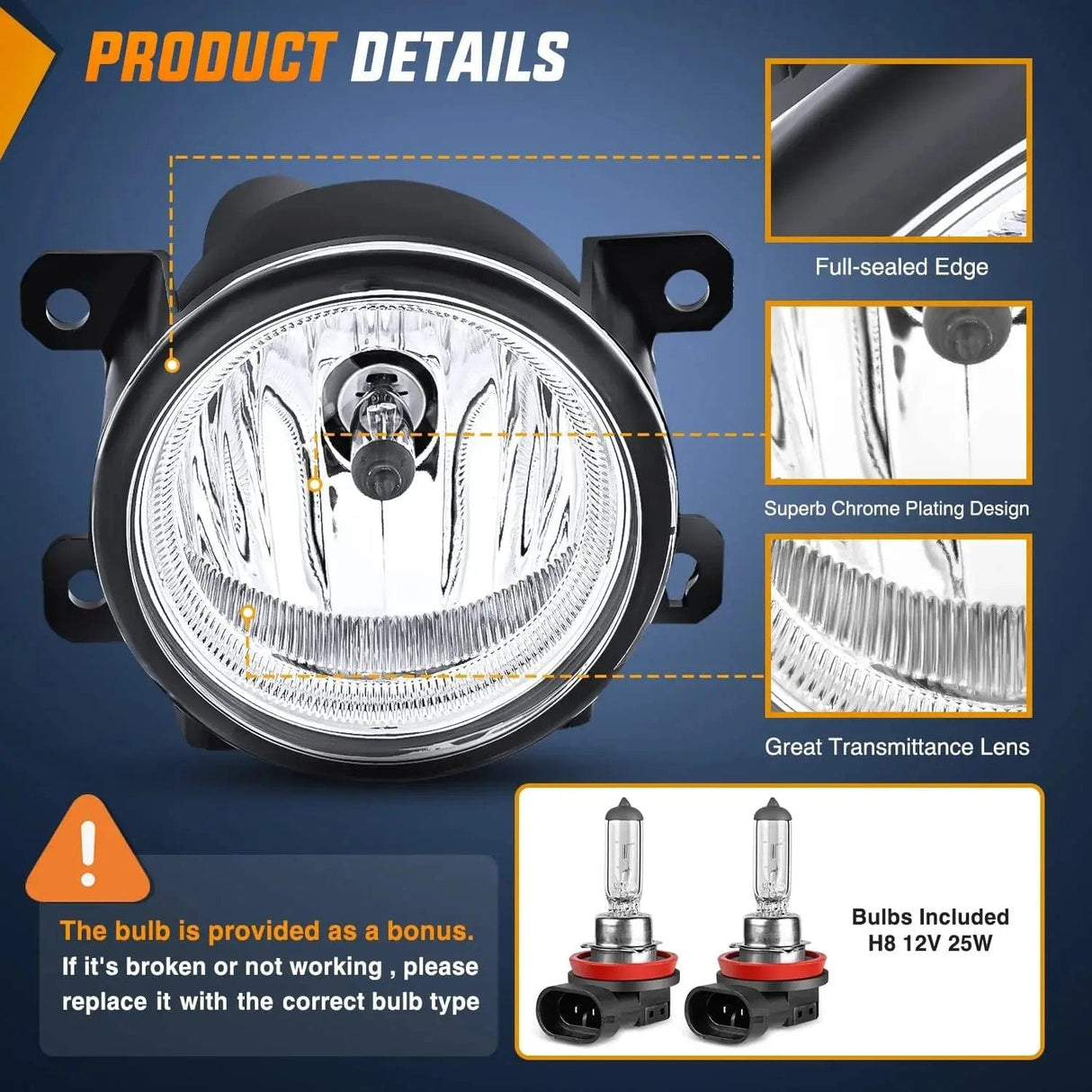 Fog Light Assembly 2013 2014 2015 Honda Accord 2013-2021 Civic 2015 2016 2017 2018 2019 2020 Fit 2019 2020 HRV Fog Lights Assembly