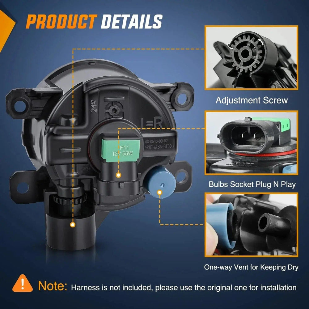 Fog Light Assembly 2013 2014 2015 Honda Accord Civic 2016 2017 2018 Pilot 2014 2015 2016 2017 Compass 2013 2014 2015 Crosstour CRV Chrysler 2017 2018 JEEP Cherokee 2010-2018 RDX TSX TL ILX Fog Lights Assembly