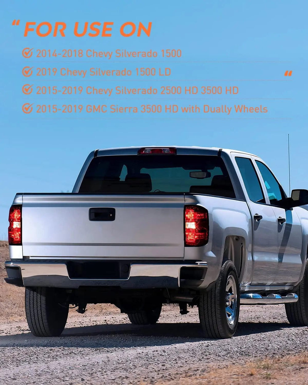 Taillight Assembly 2014 2015 2016 2017 2018 2019 Chevy Silverado 1500 2500HD 3500HD 2015 2016 2017 2018 2019 GMC Sierra 3500HD 2019 Silverado 1500LD OE Style Tail light Assembly Rear Lamp Passenger Side