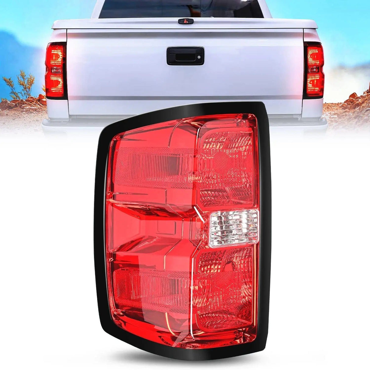 Taillight Assembly 2014 2015 2016 2017 2018 2019 Chevy Silverado 1500 2500HD 3500HD 2015 2016 2017 2018 2019 GMC Sierra 3500HD 2019 Silverado 1500LD Tail light Assembly Rear Lamp Driver Side