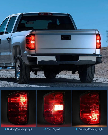 Taillight Assembly 2014 2015 2016 2017 2018 2019 Chevy Silverado 1500 2500HD 3500HD 2015 2016 2017 2018 2019 GMC Sierra 3500HD 2019 Silverado 1500LD Tail light Assembly Rear Lamp Driver Side
