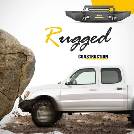 Front Bumper 2014 2015 2016 2017 2018 2019 2020 2021 Toyota Tundra Front Bumper Full Width Steel with Winch Plate Offroad 120W Light Bar 18W LED Light Pods