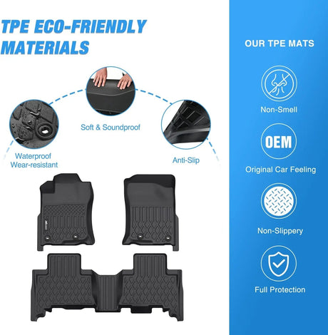 Floor Mat 2014 2015 2016 2017 2018 2019 2020 2021 2022 2023 2024 Lexus GX460 / 2013 2014 2015 2016 2017 2018 2019 2020 2021 2022 2023 Toyota 4Runner TPE Floor Mats