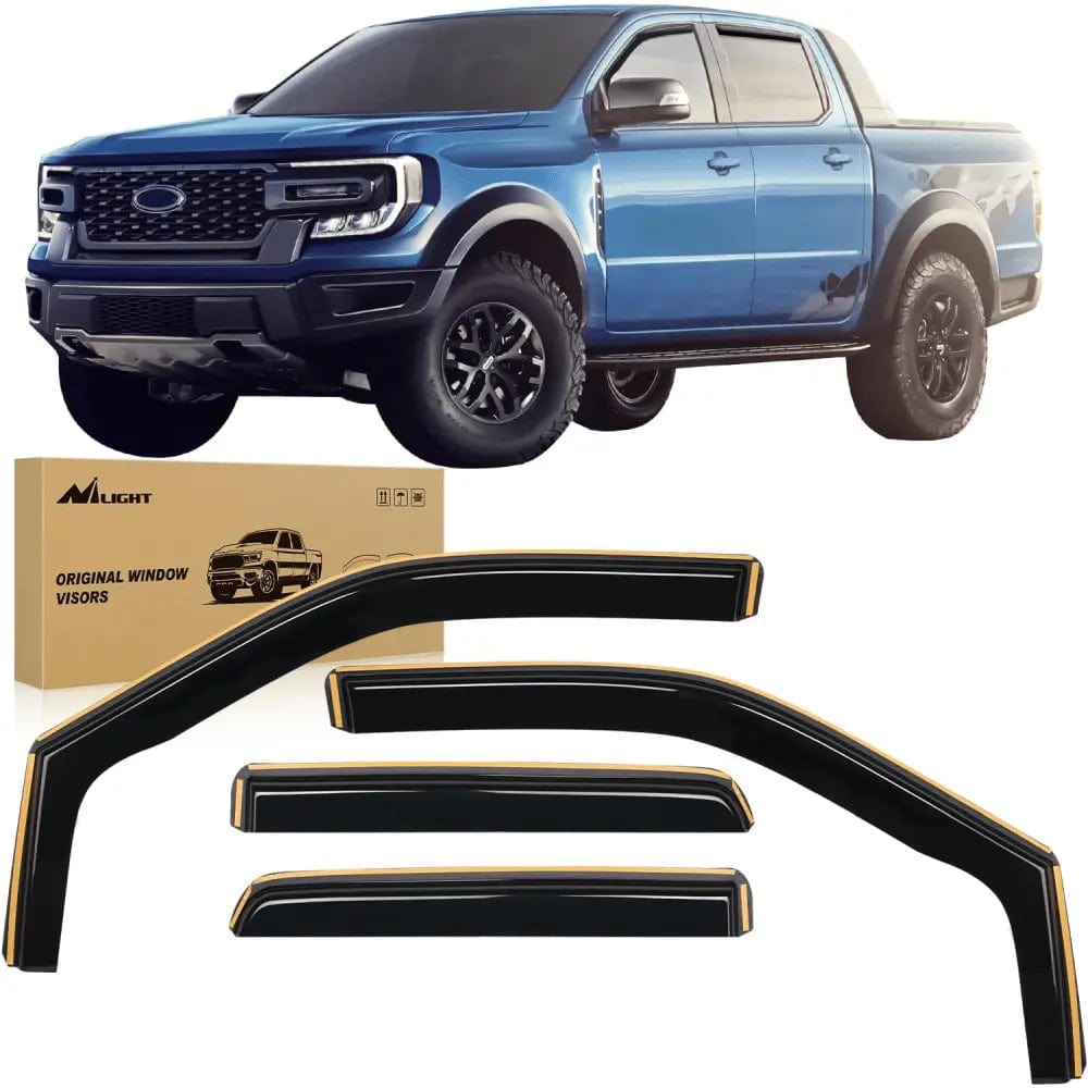 Rain Guards 2015 2016 2017 2018 2019 2020 2021 2022 2023 Ford F150 SuperCrew SVT Raptor SuperCrew Rain Guards Acrylic 4Pcs