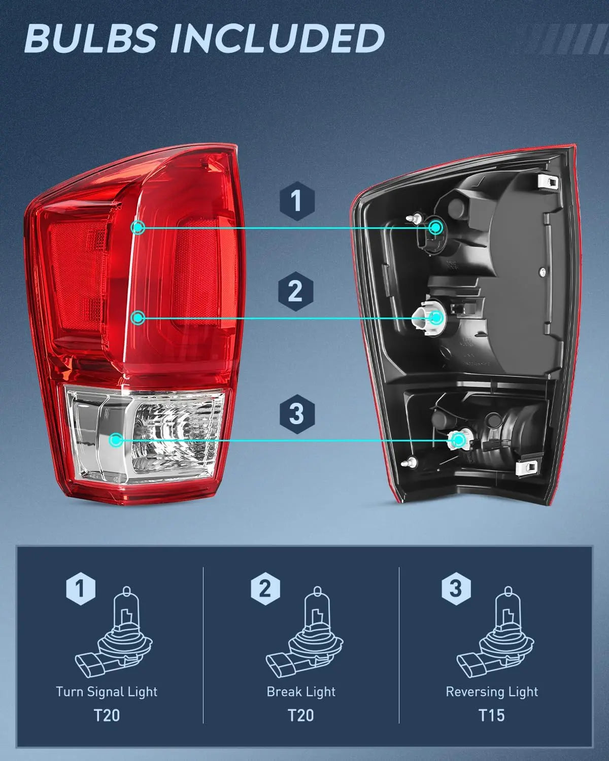 2016-2023 Toyota Tacoma Taillight Assembly Rear Lamp Replacement OE Style Driver Side Nilight