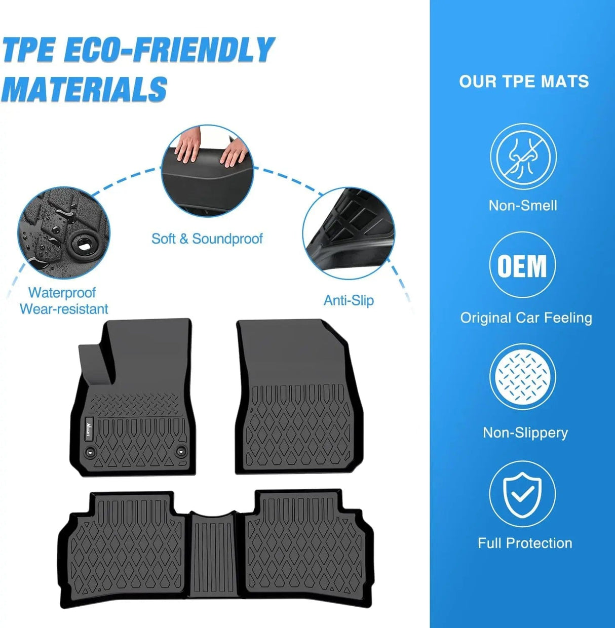 Floor Mat 2016 2017 2018 2019 2020 2021 2022 2023 2024 2025 Chevy Malibu TPE Floor Mats