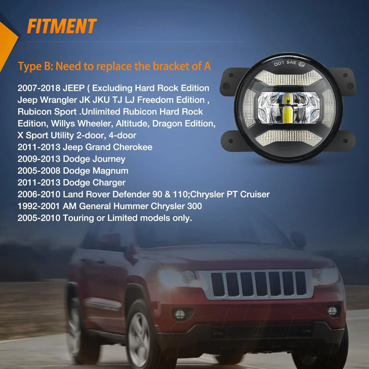 2018-2021 Jeep Wrangler JL JT JLU Gladiator Fog Light Assembly DRL Clear Lens Nilight