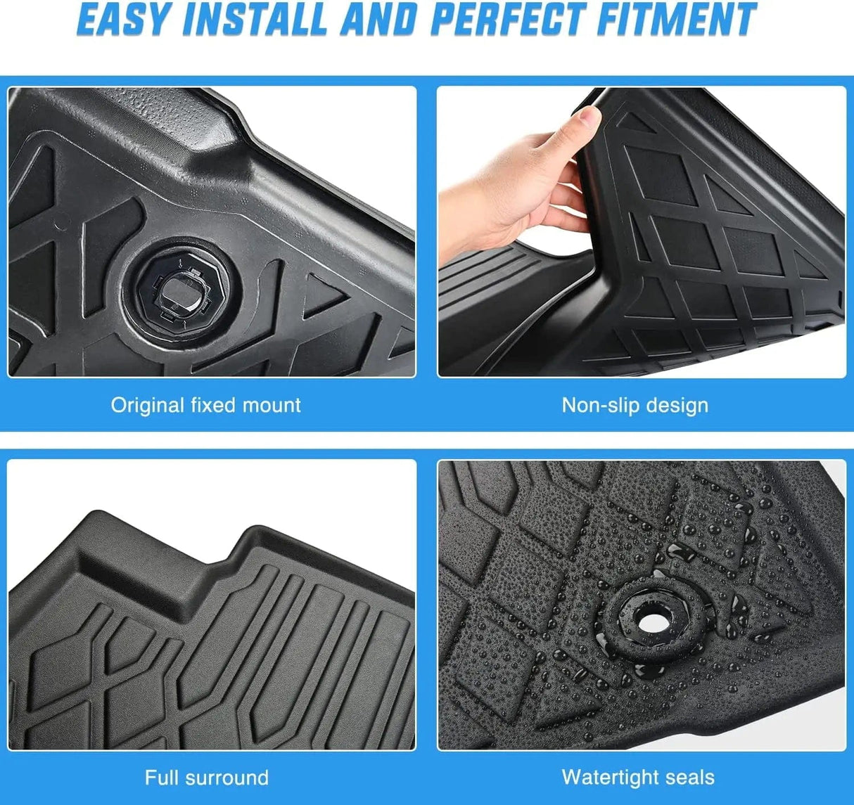 Floor Mat 2018 2019 2020 2021 2022 2023 Toyota Tacoma Double Cab TPE Floor Mats