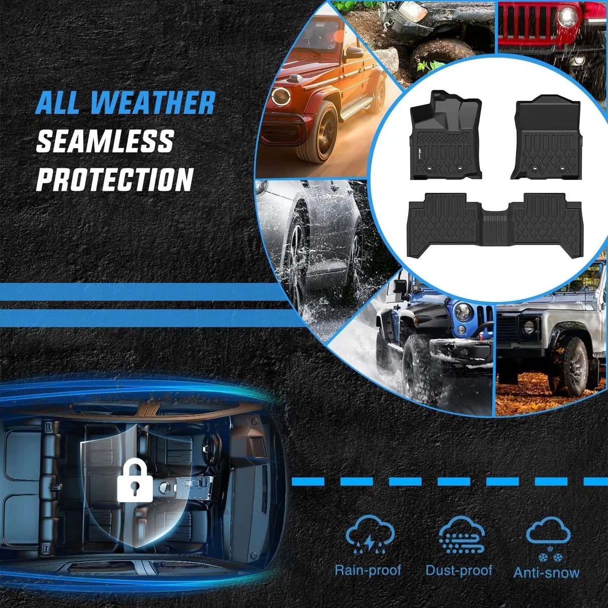 Floor Mat 2018 2019 2020 2021 2022 2023 Toyota Tacoma Double Cab TPE Floor Mats