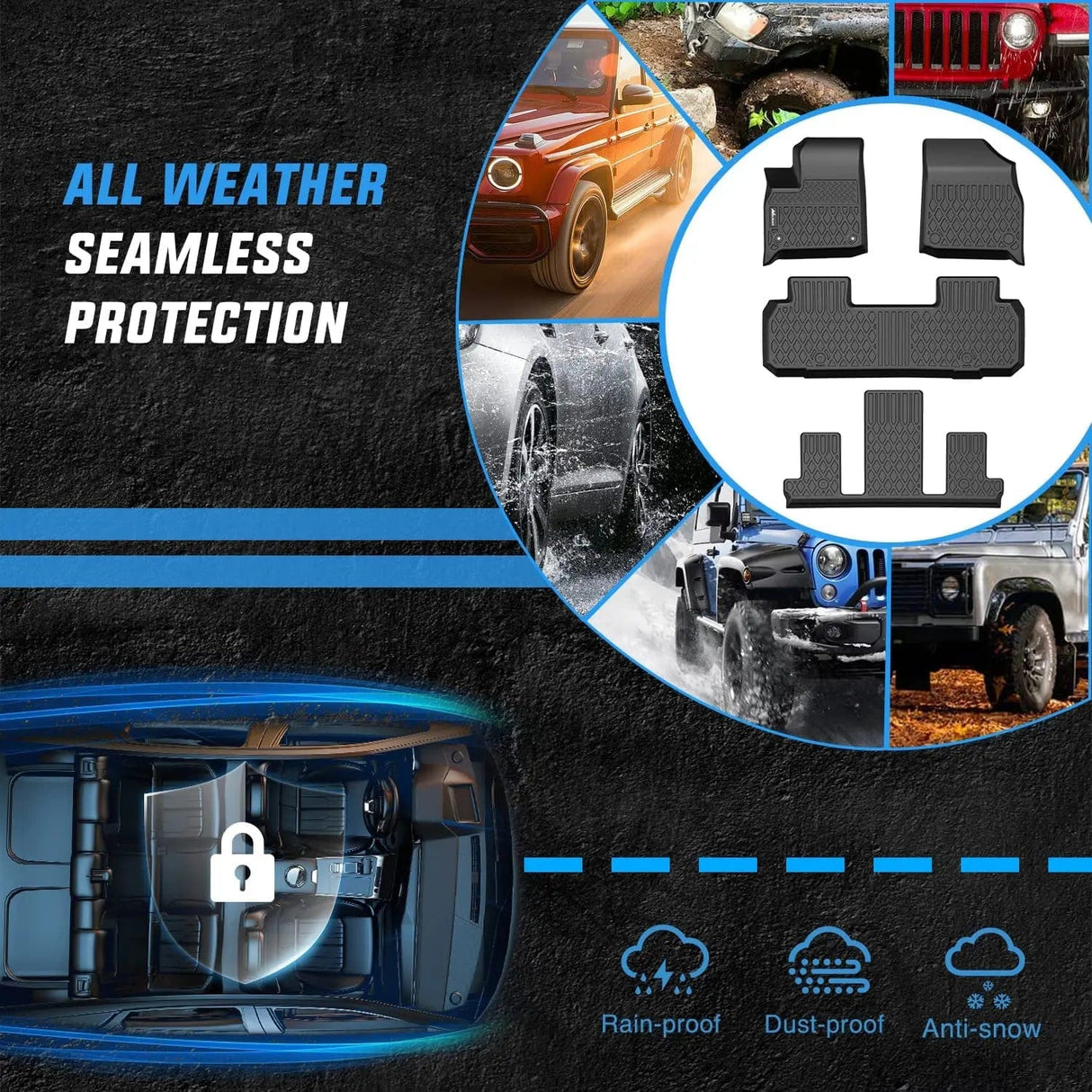 Floor Mat 2018 2019 2020 2021 2022 2023 2024 2025 Chevy Traverse Bucket Seats TPE Floor Mats