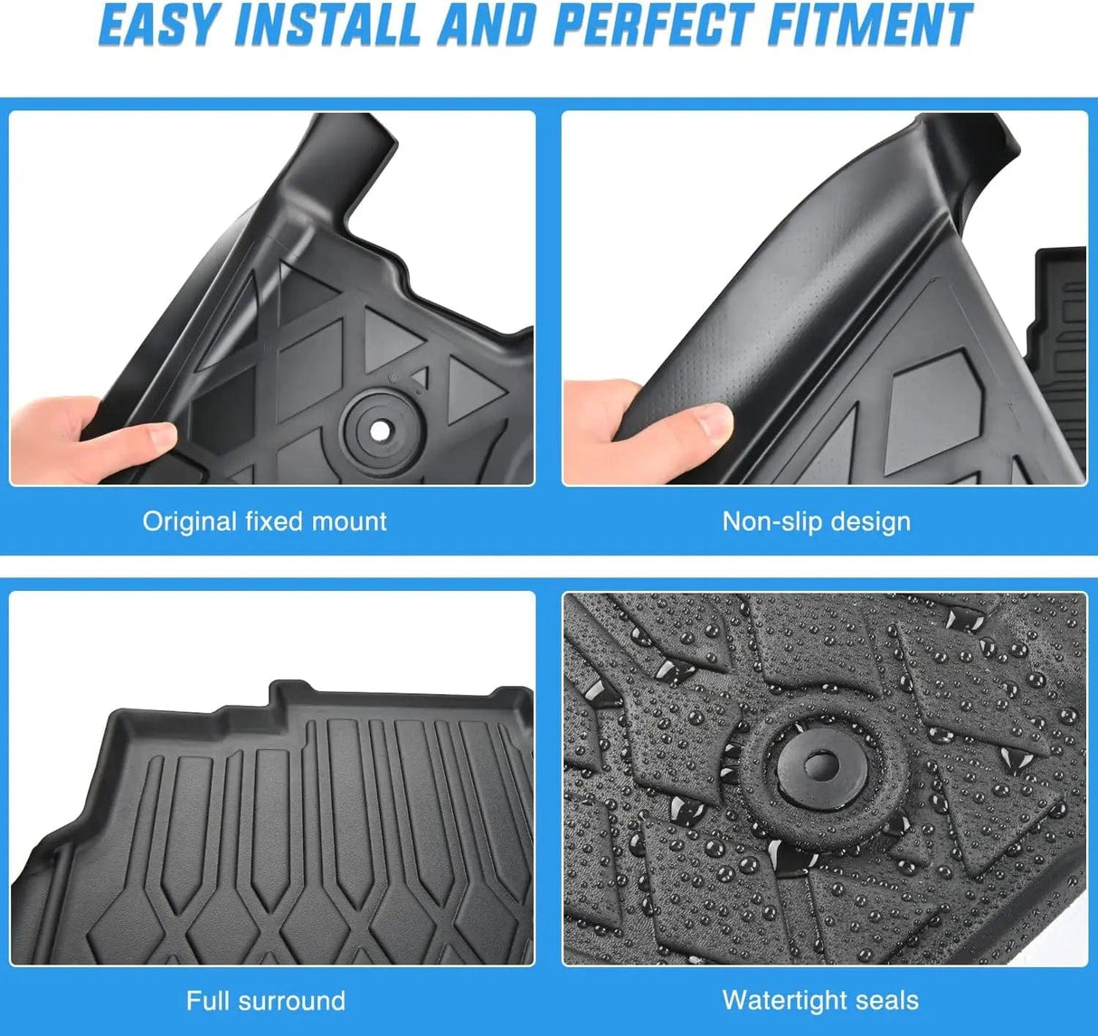 Floor Mat 2019 2020 2021 2022 2023 2024 Dodge Ram 1500 Classic Crew Cab 2012-2018 Dodge Ram 1500 2500 3500 TPE Floor Mats