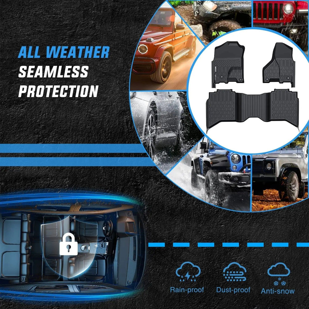 Floor Mat 2019 2020 2021 2022 2023 2024 Dodge Ram 1500 Classic Crew Cab 2012-2018 Dodge Ram 1500 2500 3500 TPE Floor Mats