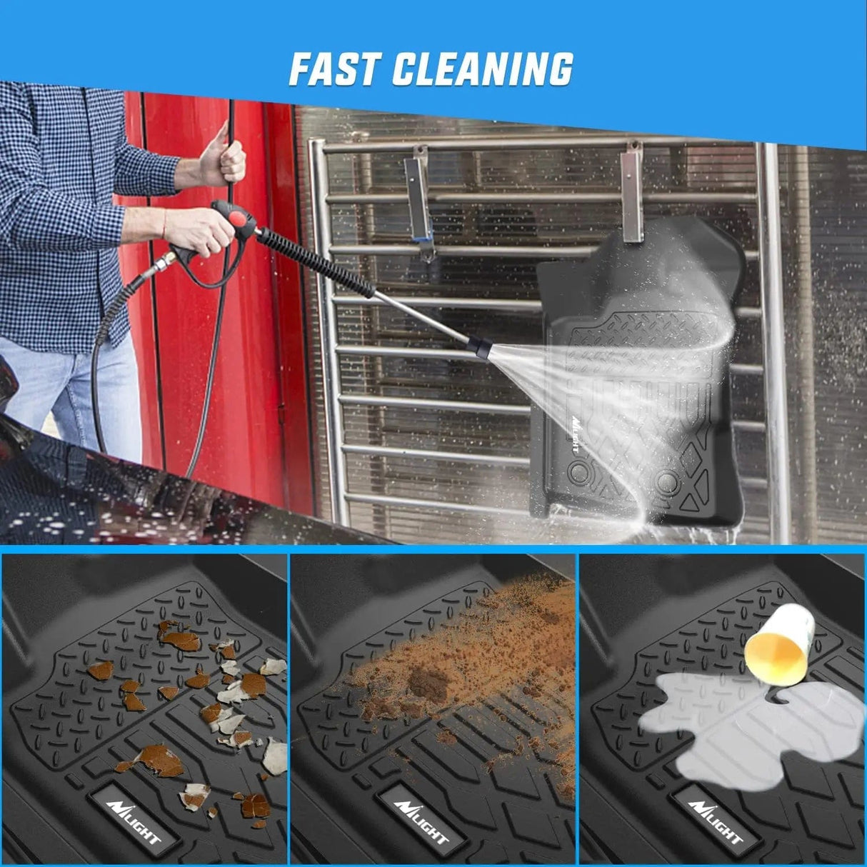 Floor Mat 2019 2020 2021 2022 2023 2024 Ford Ranger SuperCrew Cab TPE Floor Mats