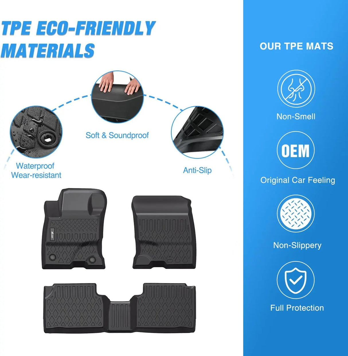 2020-2024 Ford Escape Hybrid TPE Floor Mats Nilight