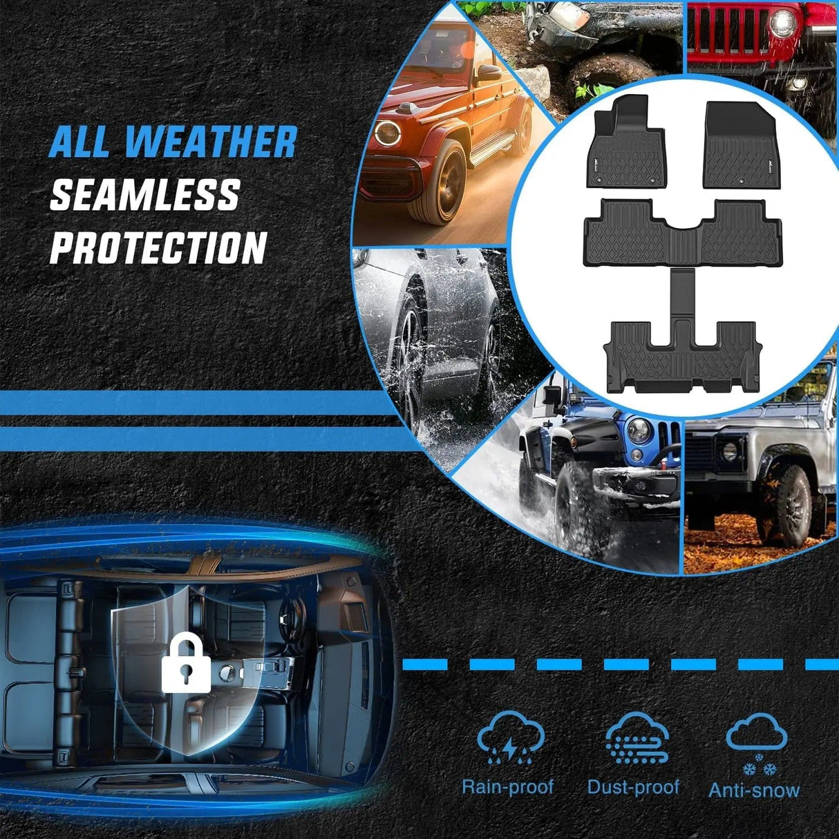 Floor Mat 2020 2021 2022 2023 2024 2025 Hyundai Palisade TPE Floor Mats