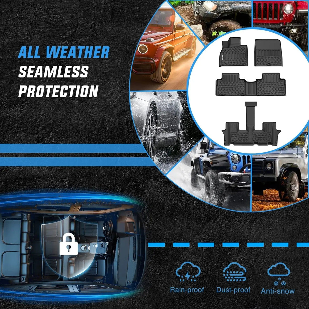 Floor Mat 2020 2021 2022 2023 2024 2025 Kia Telluride TPE Floor Mats