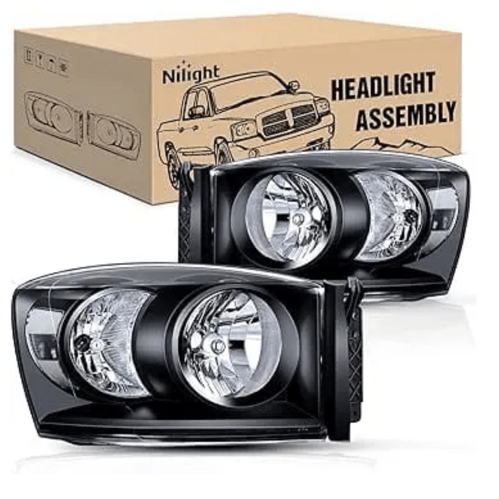 Headlight Assembly 2007 2008 Dodge Ram 1500 2007 2008 2009 Ram 2500 3500 Headlight Assembly Black Case Clear Reflector