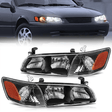 Headlight Assembly 2000 2001 Toyota Camry Headlight Assembly Black Housing Amber Reflector