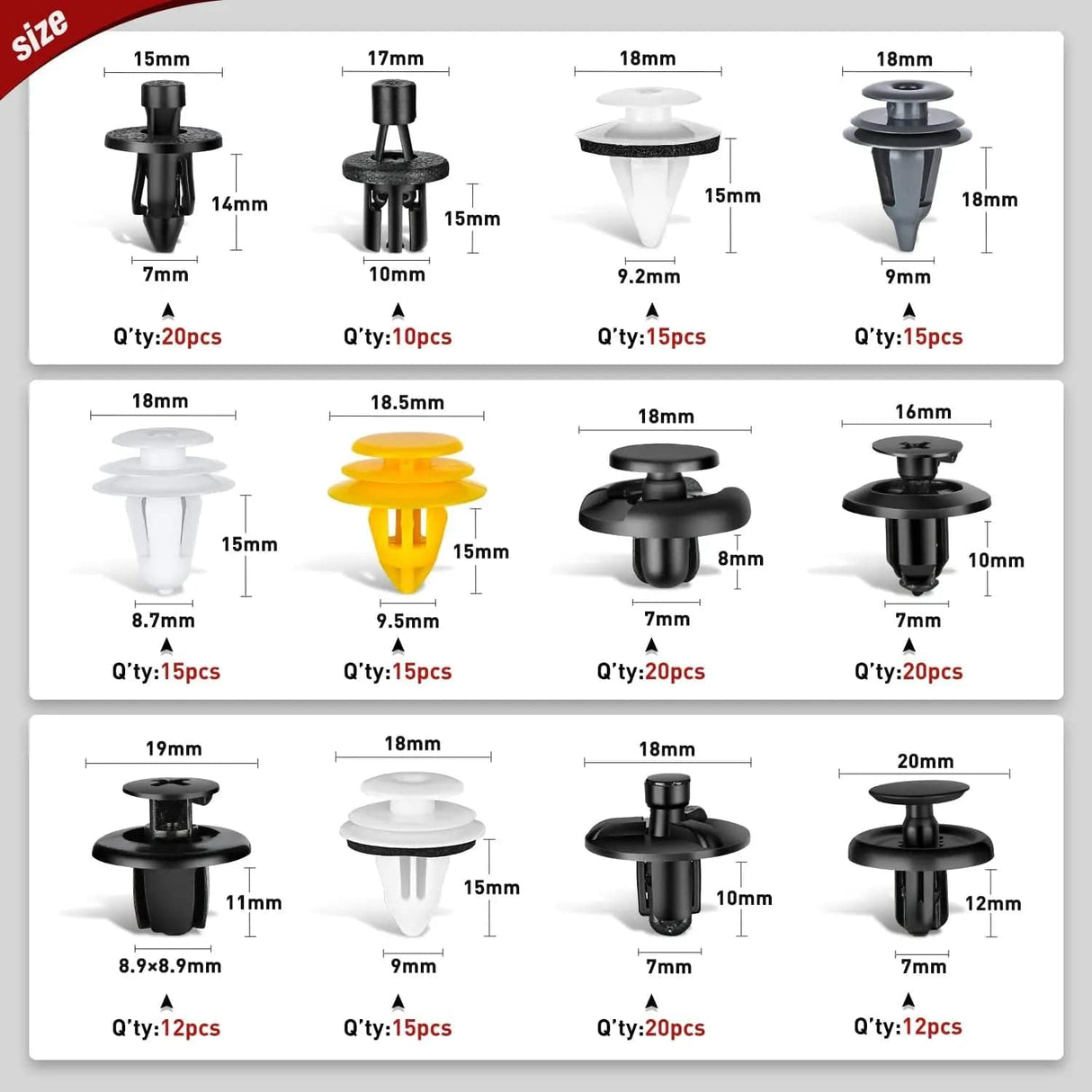 retainer clips 204 Pcs Bumper Retainer Clips Car Push Retainer Kit