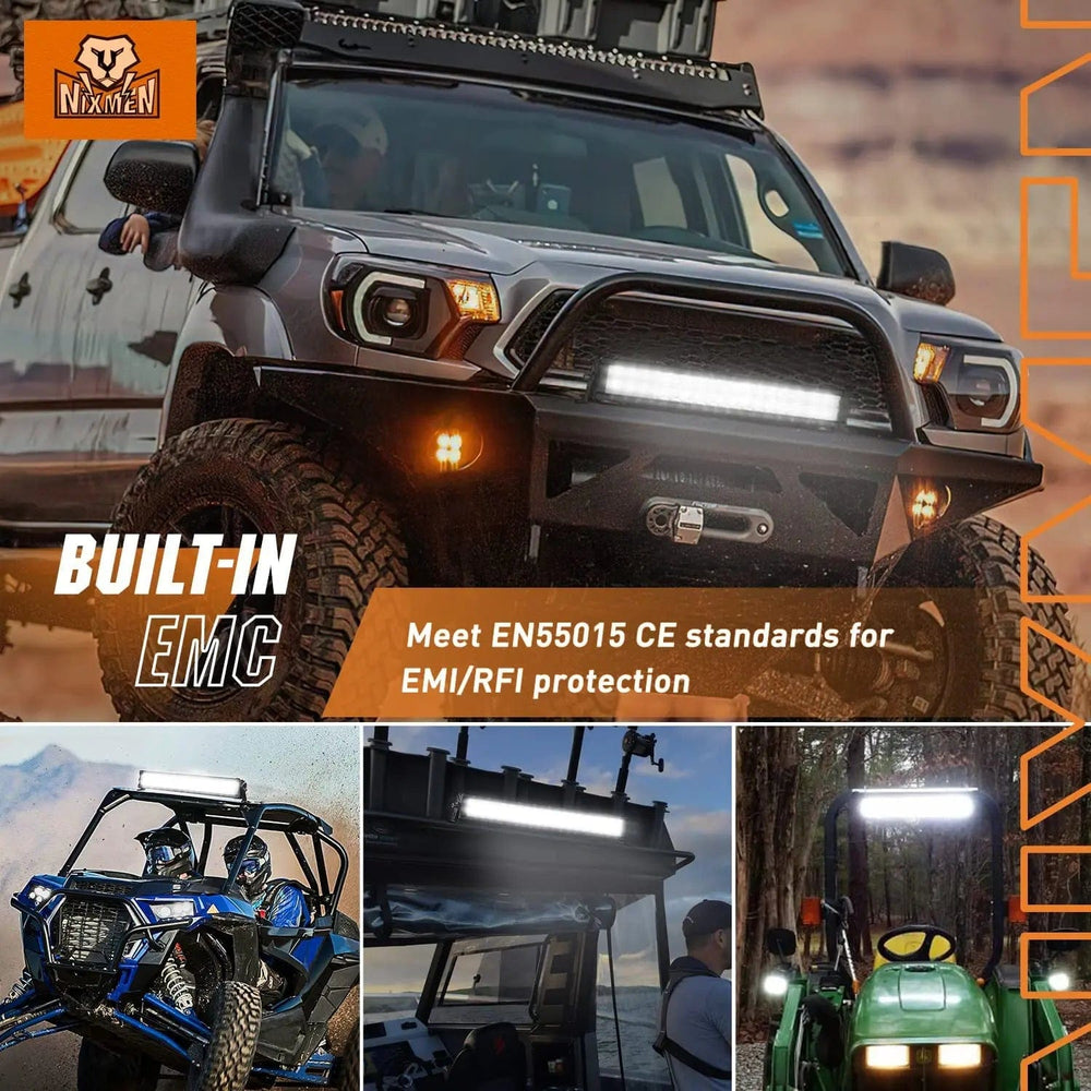 LED Light Bar 21.6 Inch 200W 24000LM Spot Flood Osram P8-5W Chips LED Light Bar