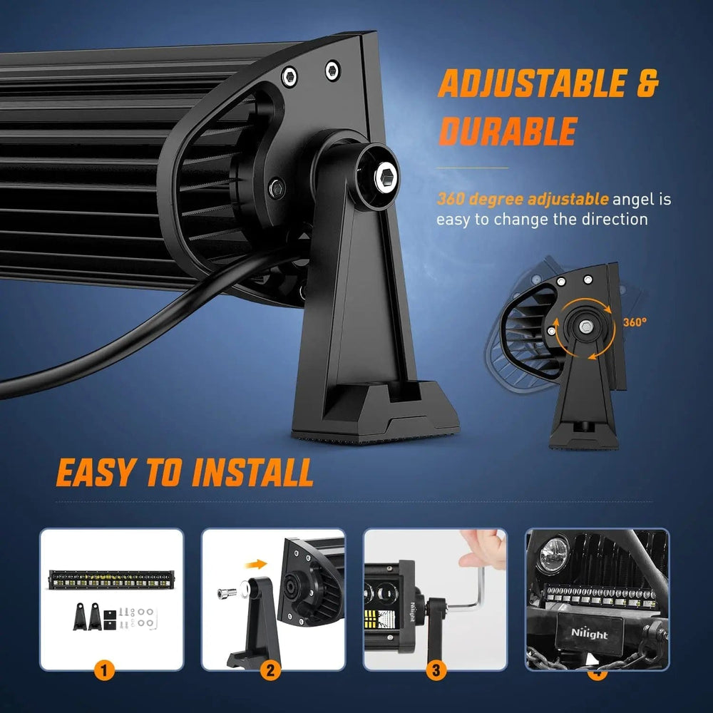 LED Light Bar 22 Inch 150W 15000LM Double Row 7D Lens Spot Flood LED Light Bar