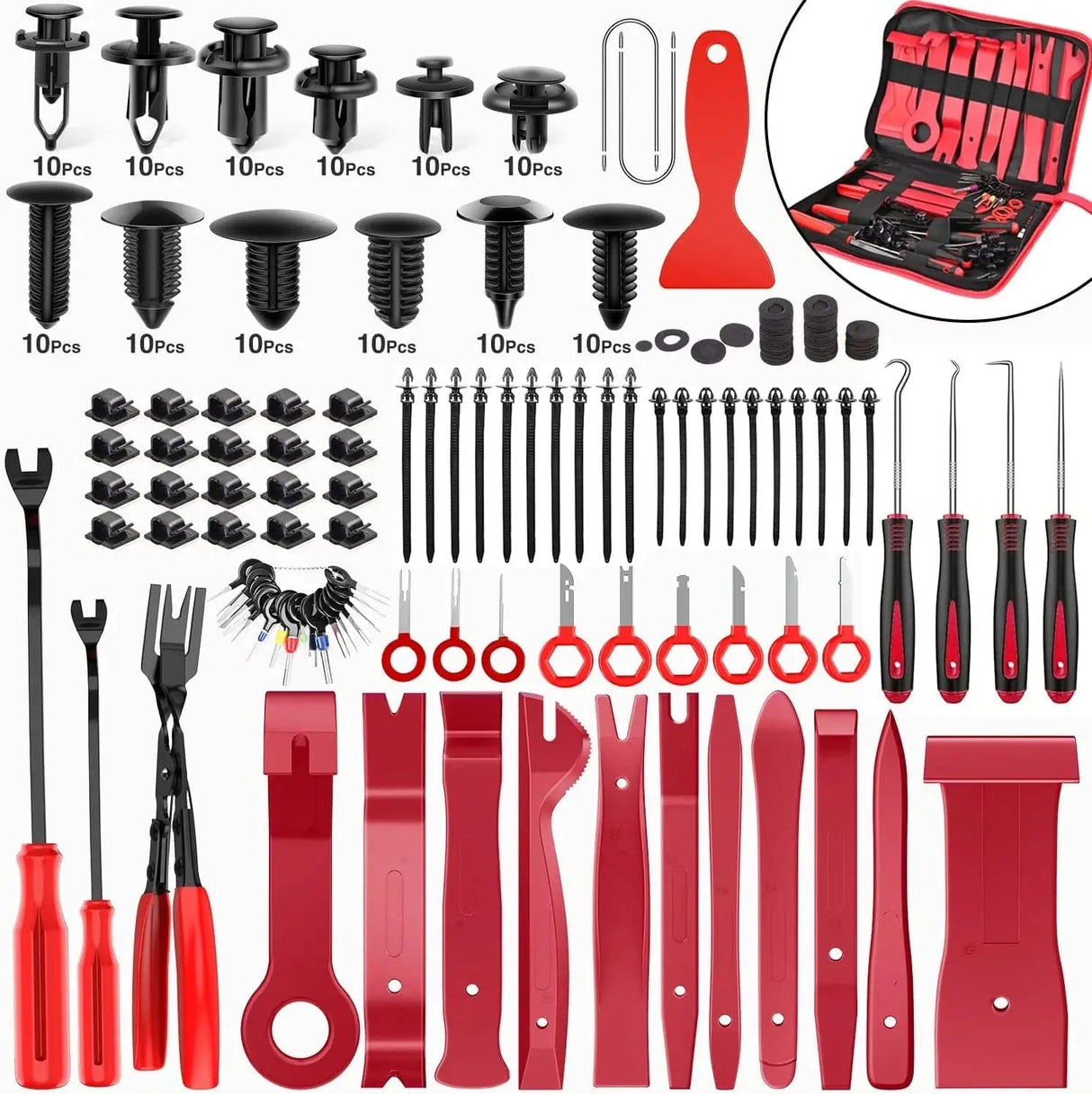 retainer clips 238 Pcs Trim Removal Tool Kit Red
