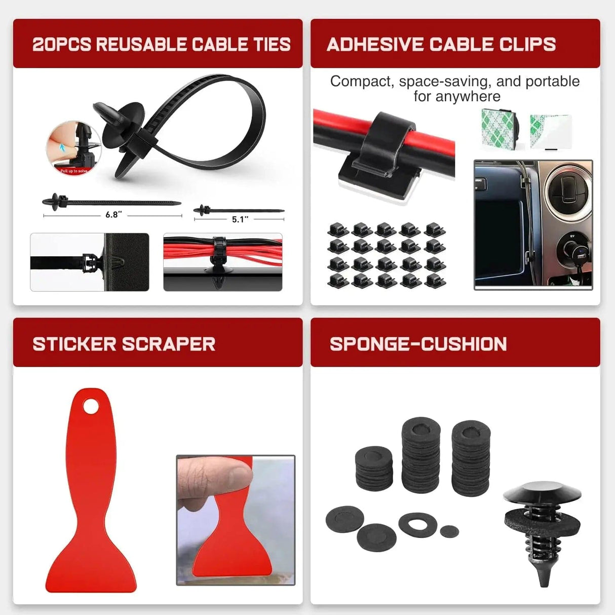 retainer clips 238 Pcs Trim Removal Tool Kit Red