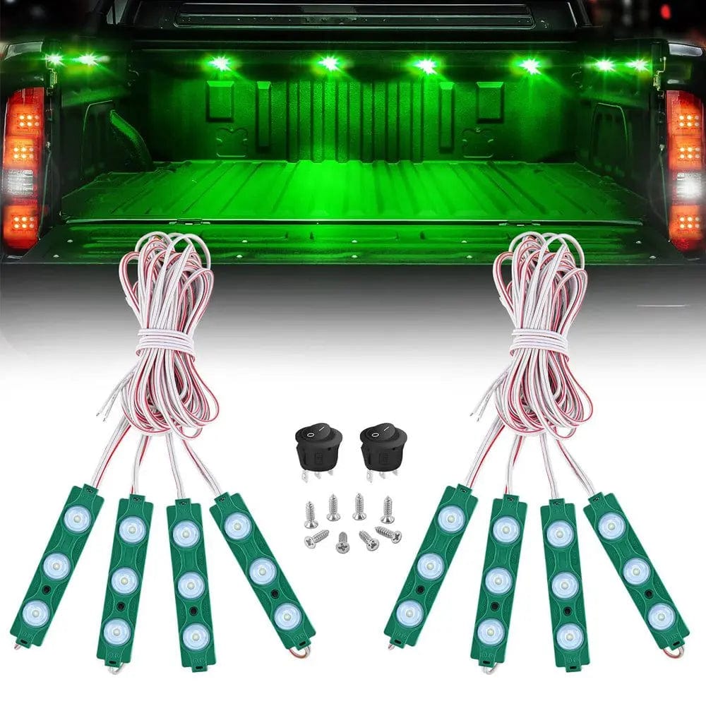 Led light Strip 24 LEDs Green Ultra-Bright Light Kit (8 Pcs)
