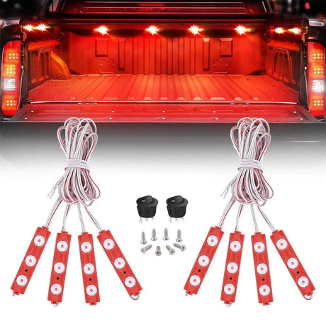 Led light Strip 24 LEDs Red Ultra-Bright Light Kit (8 Pcs)