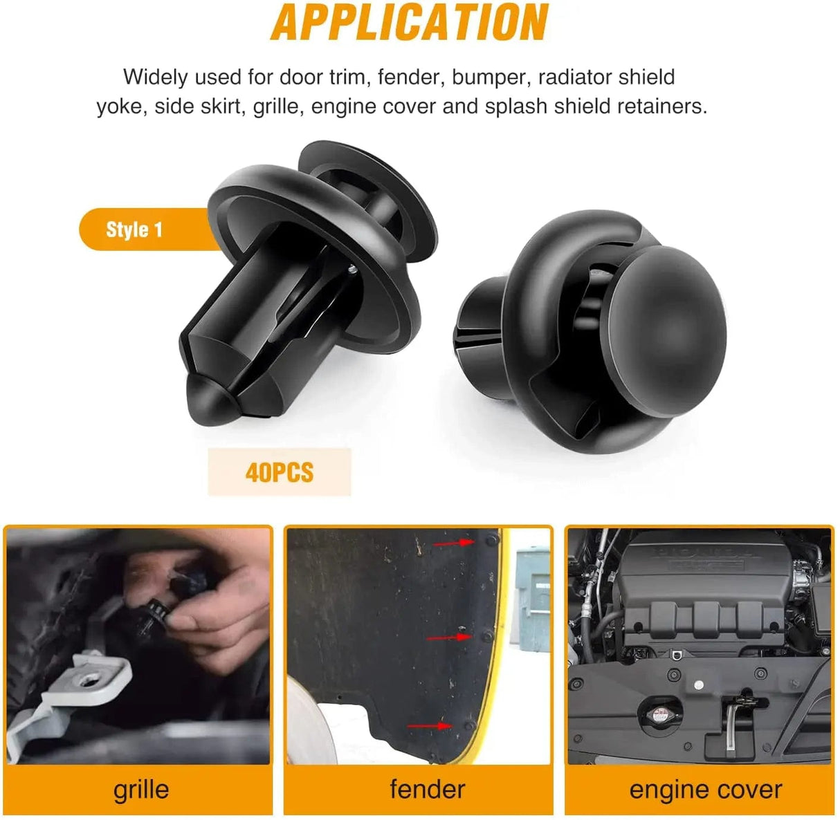 retainer clips 240 Pcs Hole 6.3mm 8mm 9mm 10mm Car Push Retainer Clips Kits