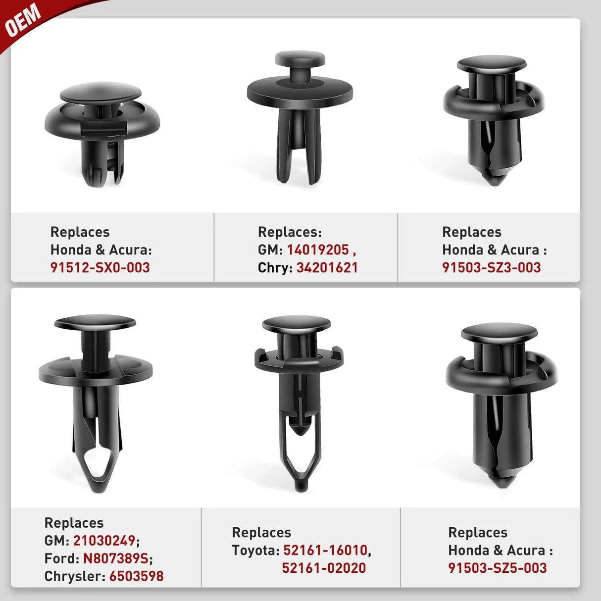 retainer clips 240 Pcs Hole 6.3mm 8mm 9mm 10mm Car Retainer Clips Fastener Remover Expansion Screws Replacement Kit Bumper Push Rivet Clips for GM Ford Toyota Honda Chrysler